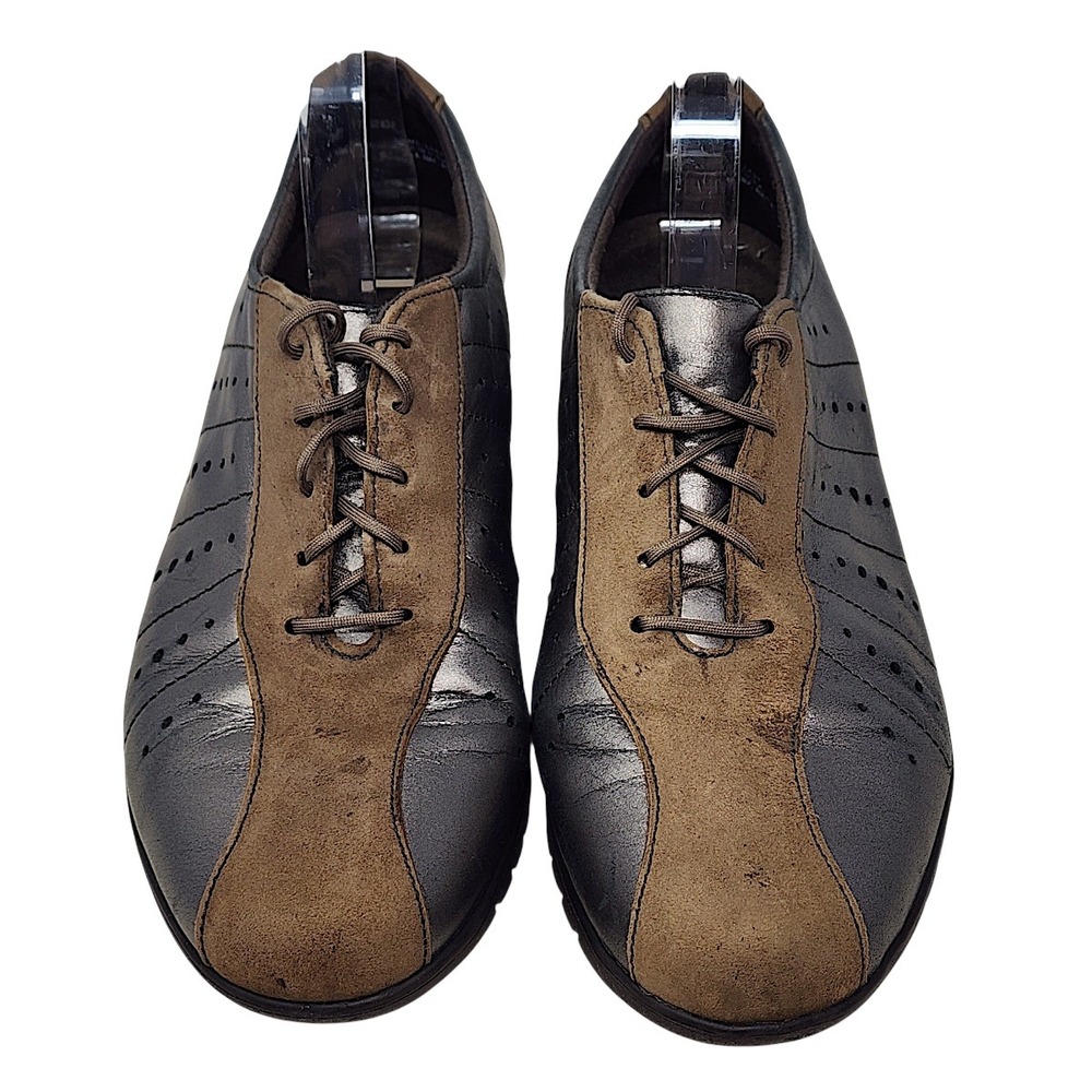 Munro Sport Sneaker 9.5 Women Tori Oxford Pewter Brown Leather Suede Comfort USA - Picture 8 of 13